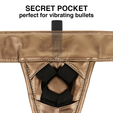Imbracatura Mythology Fantasy Gold L/XL – Compatibile con dildo ventosa